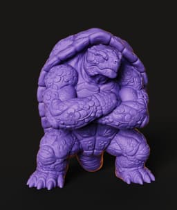 Muscle Tortoise STL | Fantasy Sculpture 3D Print | Detailed 3d model
