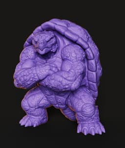 Muscle Tortoise STL | Fantasy Sculpture 3D Print | Detailed 3d model