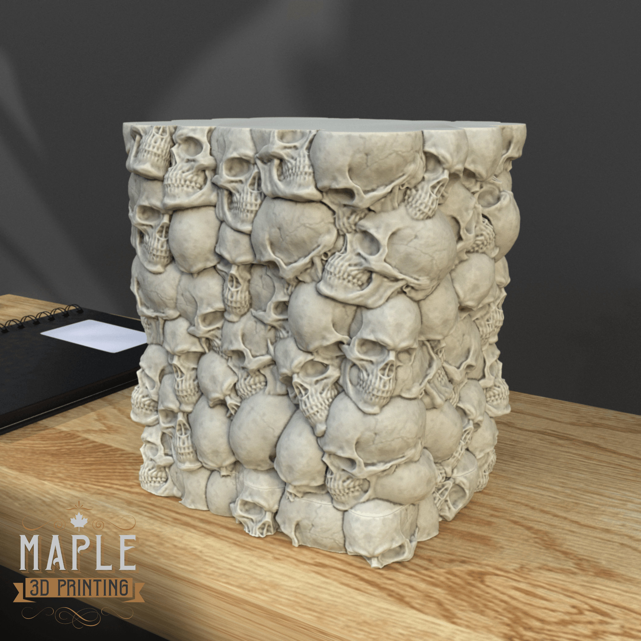 TCG Deck Box - Skulls - Support Free 3d model