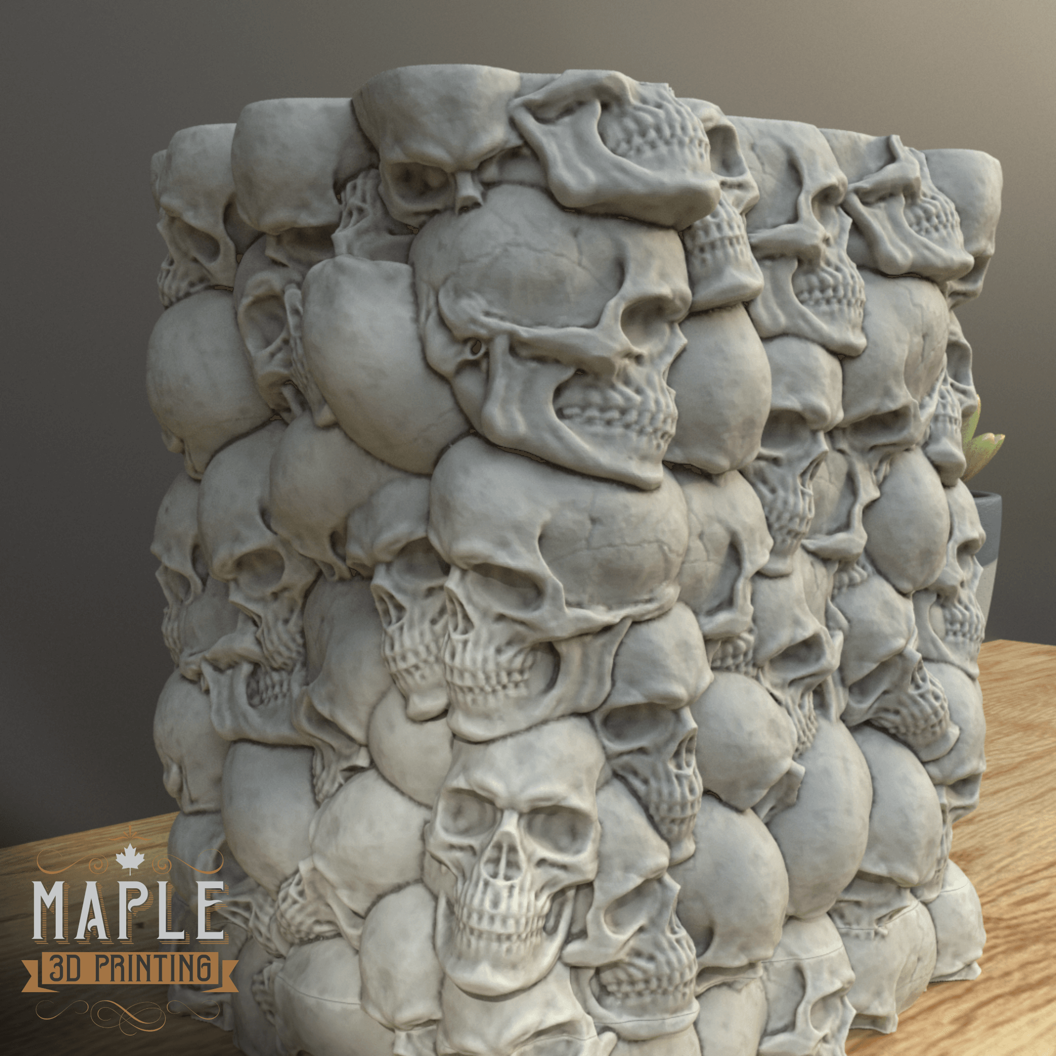 TCG Deck Box - Skulls - Support Free 3d model