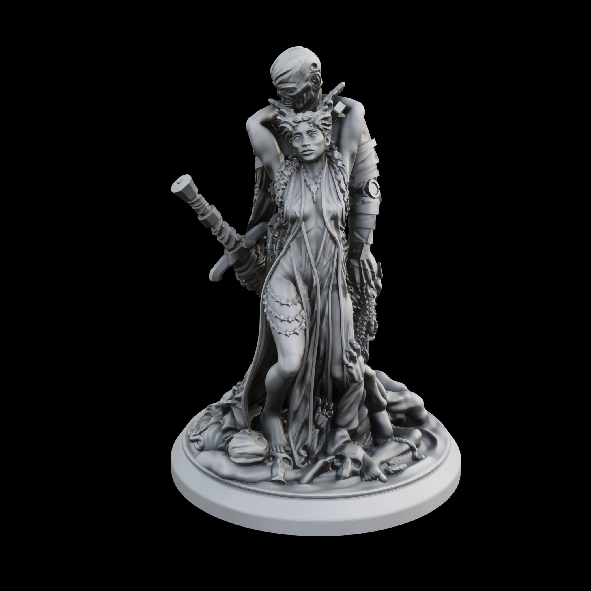 Necromancer and Knight 3d model