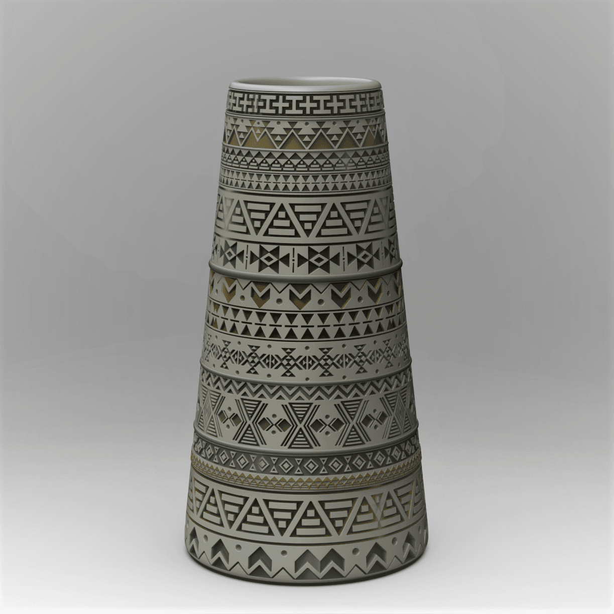 Aztec Pattern -Taper Vase 3d model
