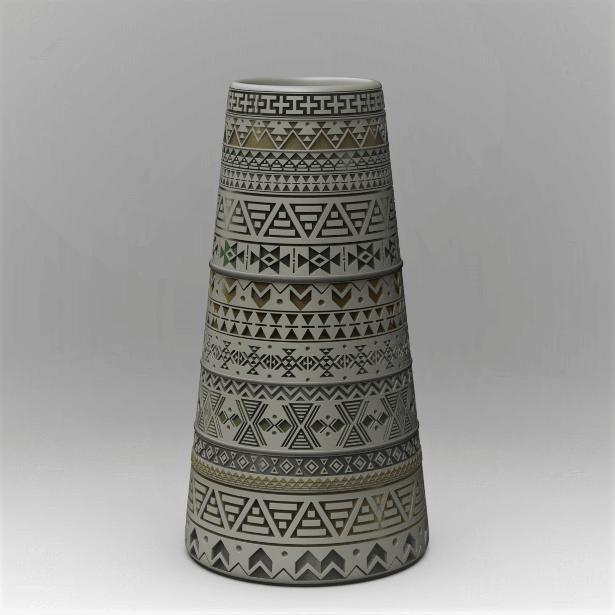 Aztec Pattern -Taper Vase 3d model