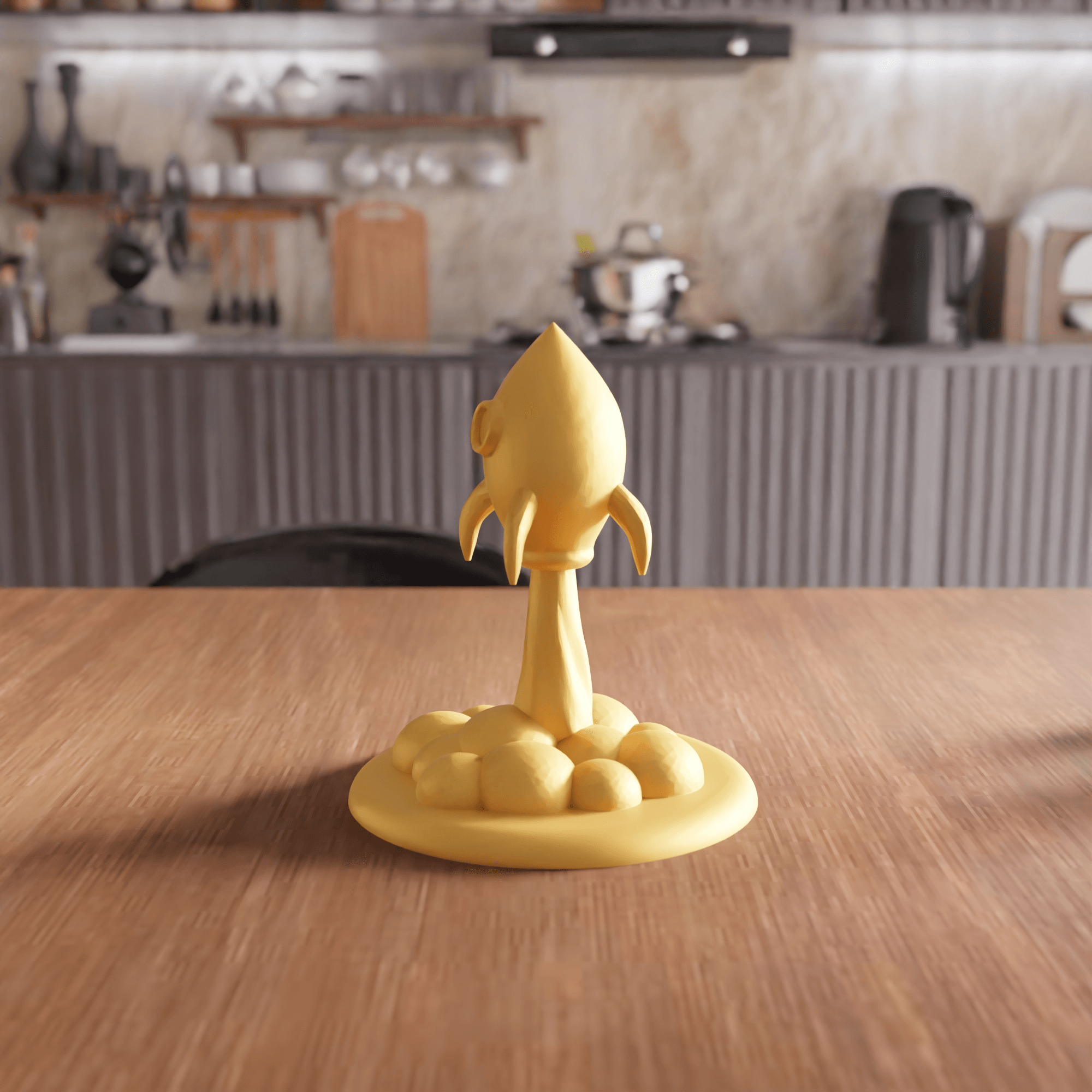 Retro Rocket Launch Desktop Statue 3d model