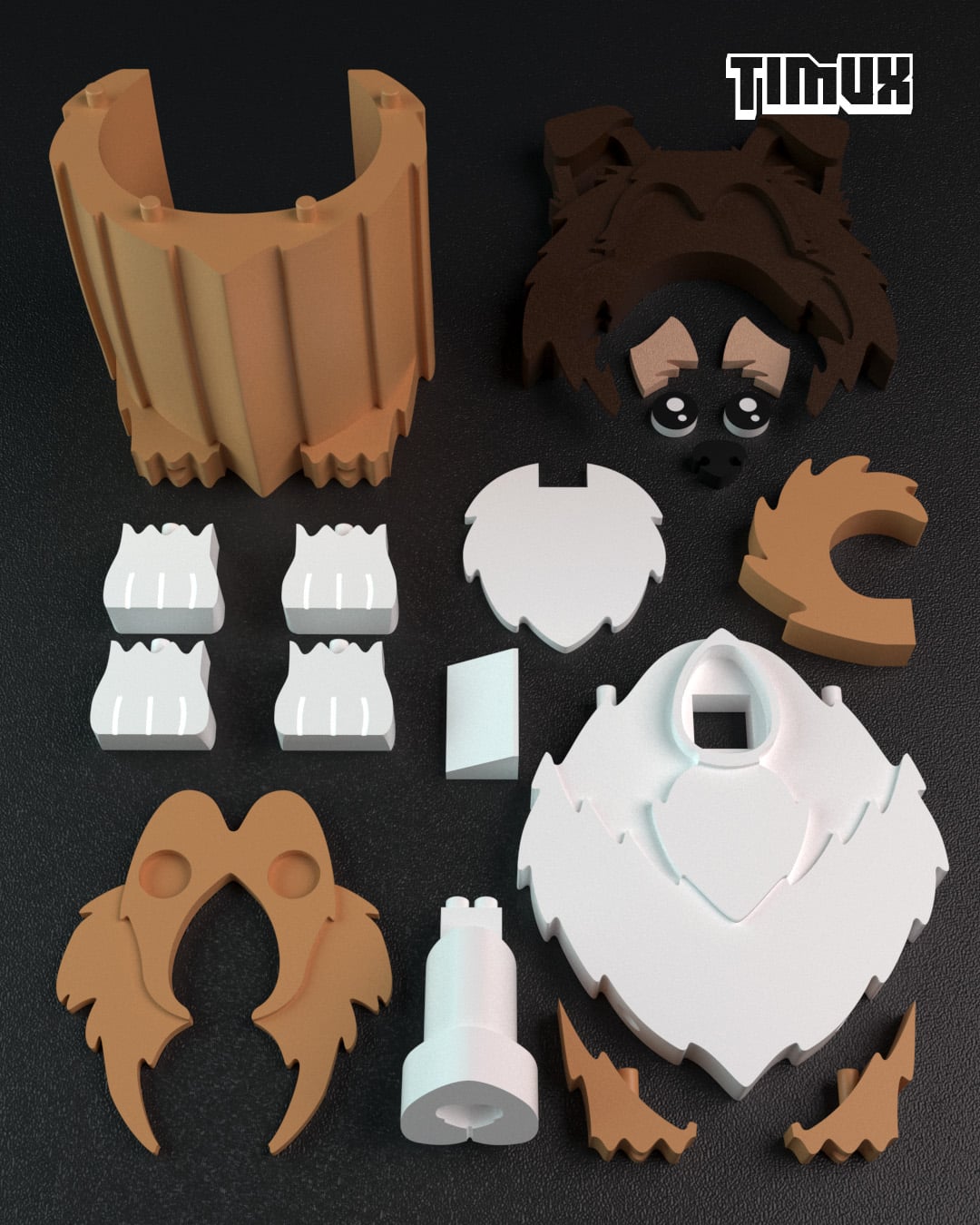ROUGH COLLIE GLASSES HOLDER 3d model