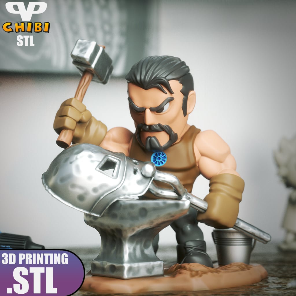 Tony Stark Chibi STL for 3D Printing ChibiSTL 3DXM 3d model