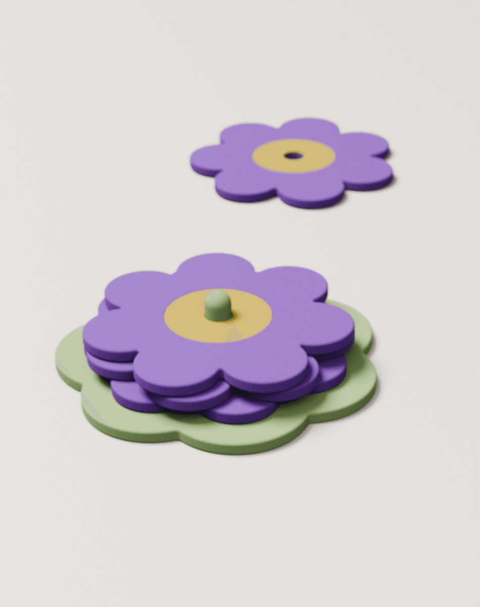 Flower Drinks Coaster Set 3d model