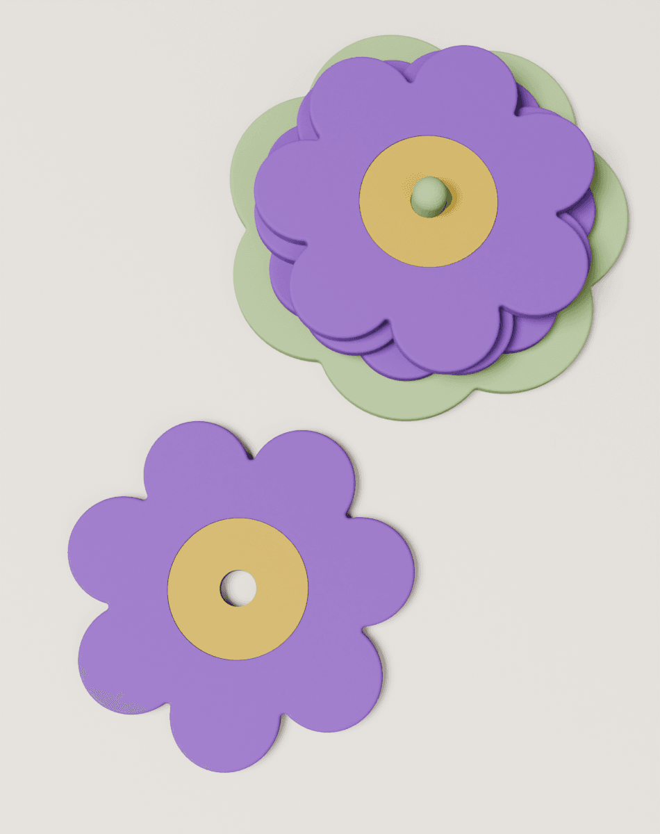 Flower Drinks Coaster Set 3d model