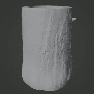 Tree trunk candle holder 3d model