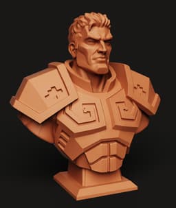 Armored Soldier Bust Multi-Color 3MF | Gaming Decor | Bambu Ready 3d model