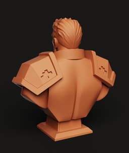 Armored Soldier Bust Multi-Color 3MF | Gaming Decor | Bambu Ready 3d model