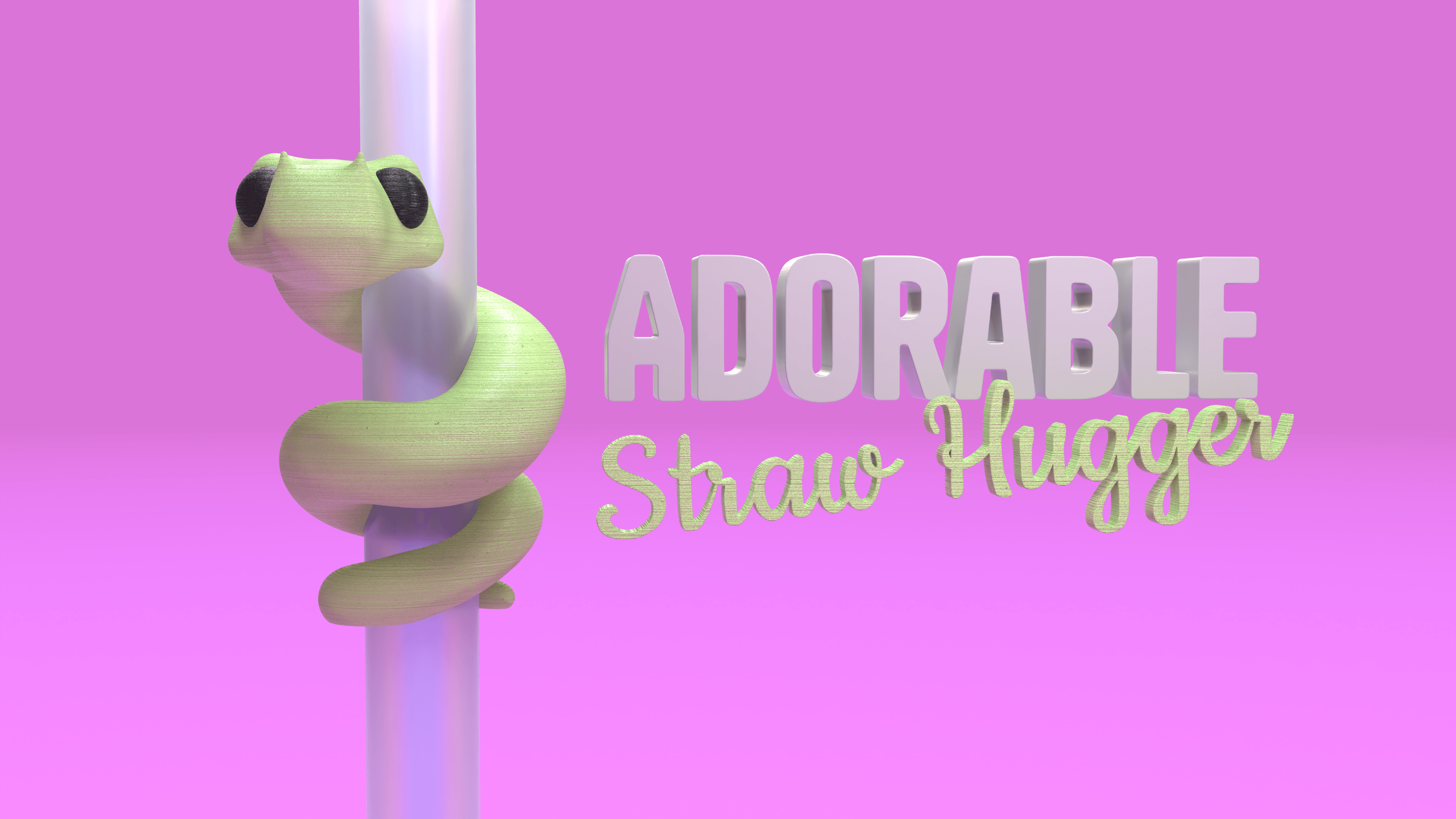 Lucky Snake Straw Hugger 3d model