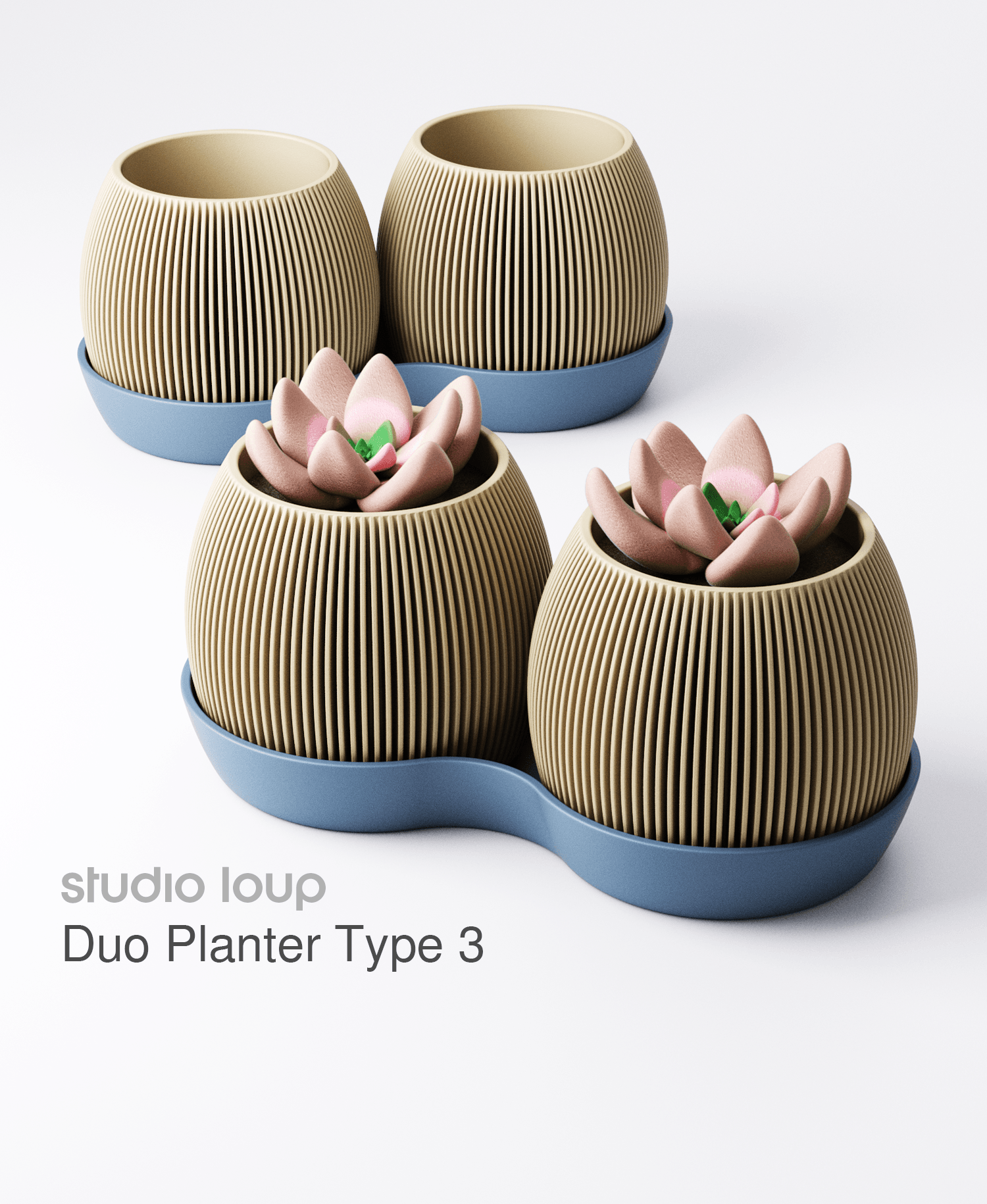 Duo Planter Type 3 3d model