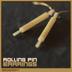 Rolling PIn Earrings 3d model