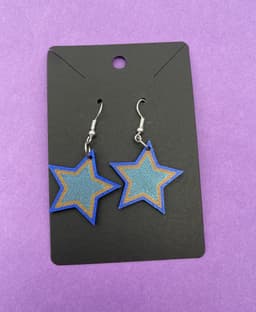 Star and Sun 3D Printed Earrings 3d model