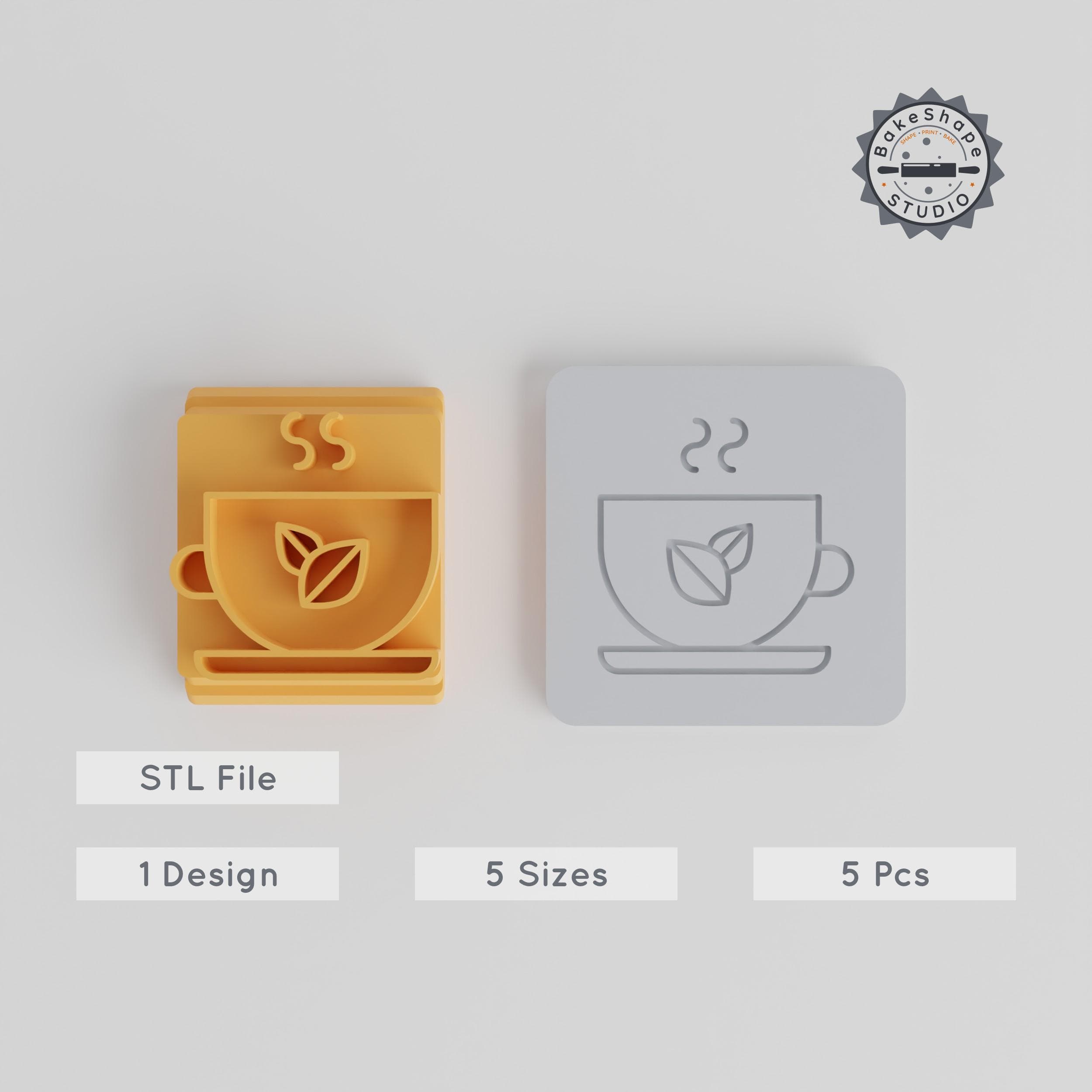 Tea Stamp Tile, 5 Size Motif Set, Perfect for Clay, Cookies & Fondant PRODUCT_4189 3d model