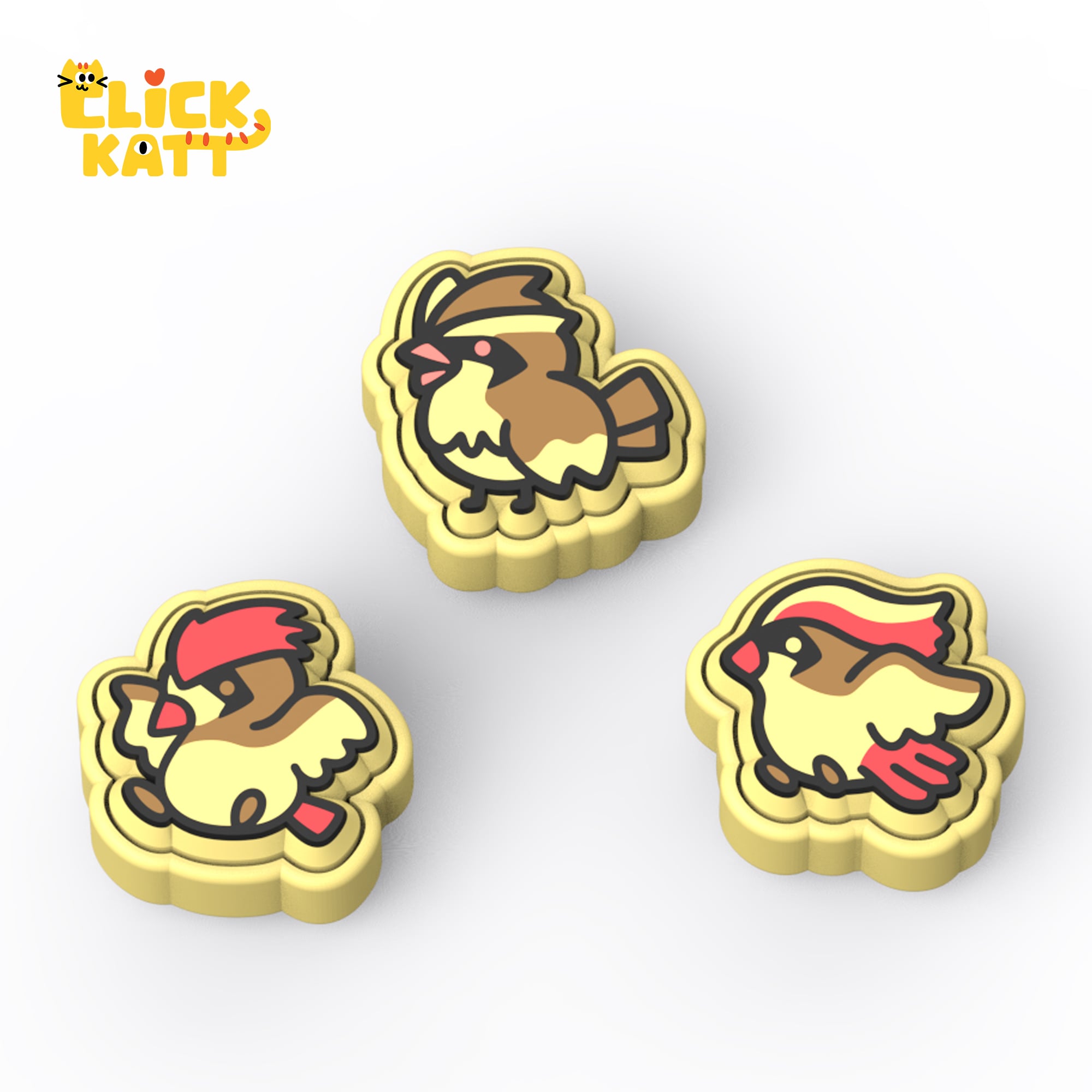 Monster 016-018 - Clicker Fidget Toy Keychain 3d model