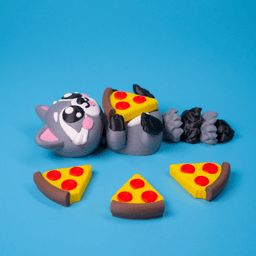 Fidget Raccoon with Clicky Pizza 3d model