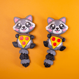 Fidget Raccoon with Clicky Pizza 3d model