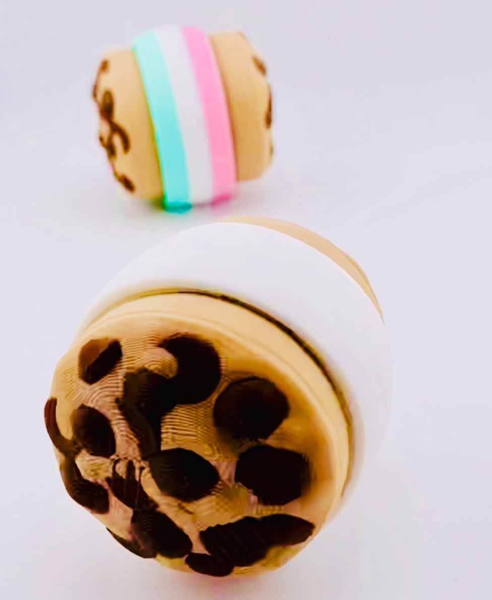 Chocolate Chip Ice Cream Sandwich DOUBLE sided Clicker 3d model