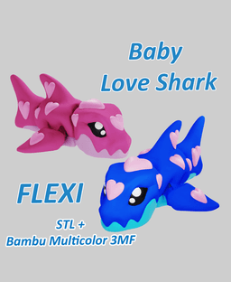 Baby Love Shark - Flexi Fidget Toy 3d model