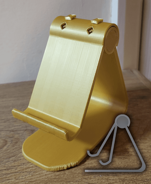 Print in Place Adjustable Phone Stand 3d model