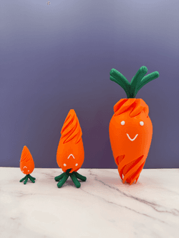 Cute Carrot Buddy Spiral Passthrough Fidget Toy 3d model