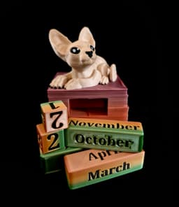 Sphynx Cat Calendar (Personal Use) 3d model