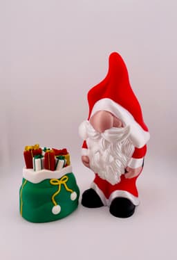 Santa Gnome with Bag of Gifts 3d model