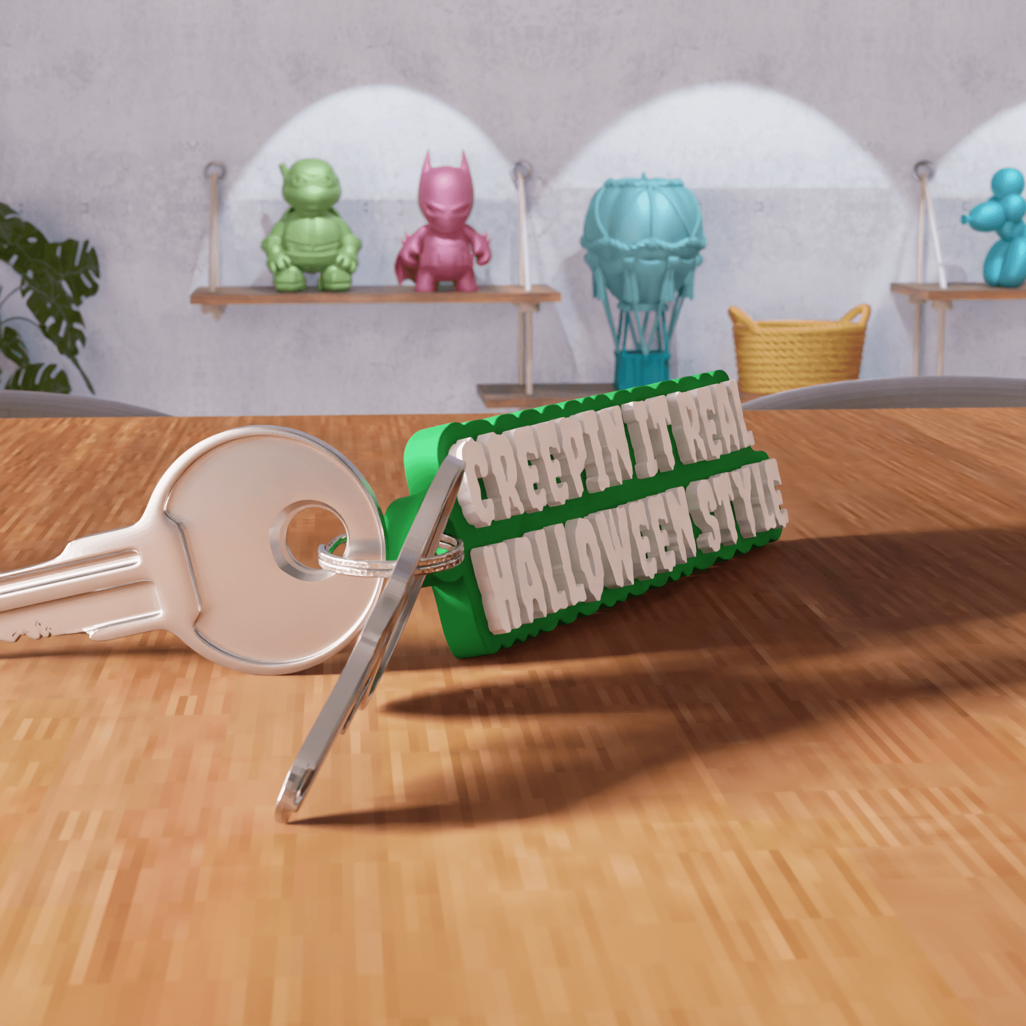 Creepin It Real Halloween Style Keychain 3d model
