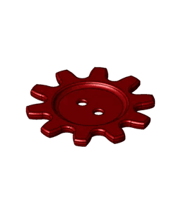 Gear Button - 2 Holes 3d model
