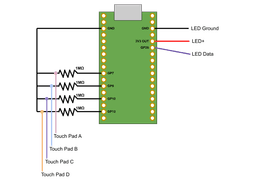 roLED Addressable RGB Wristband #hallowearable #hallowearables - wiring diagram - 3d model