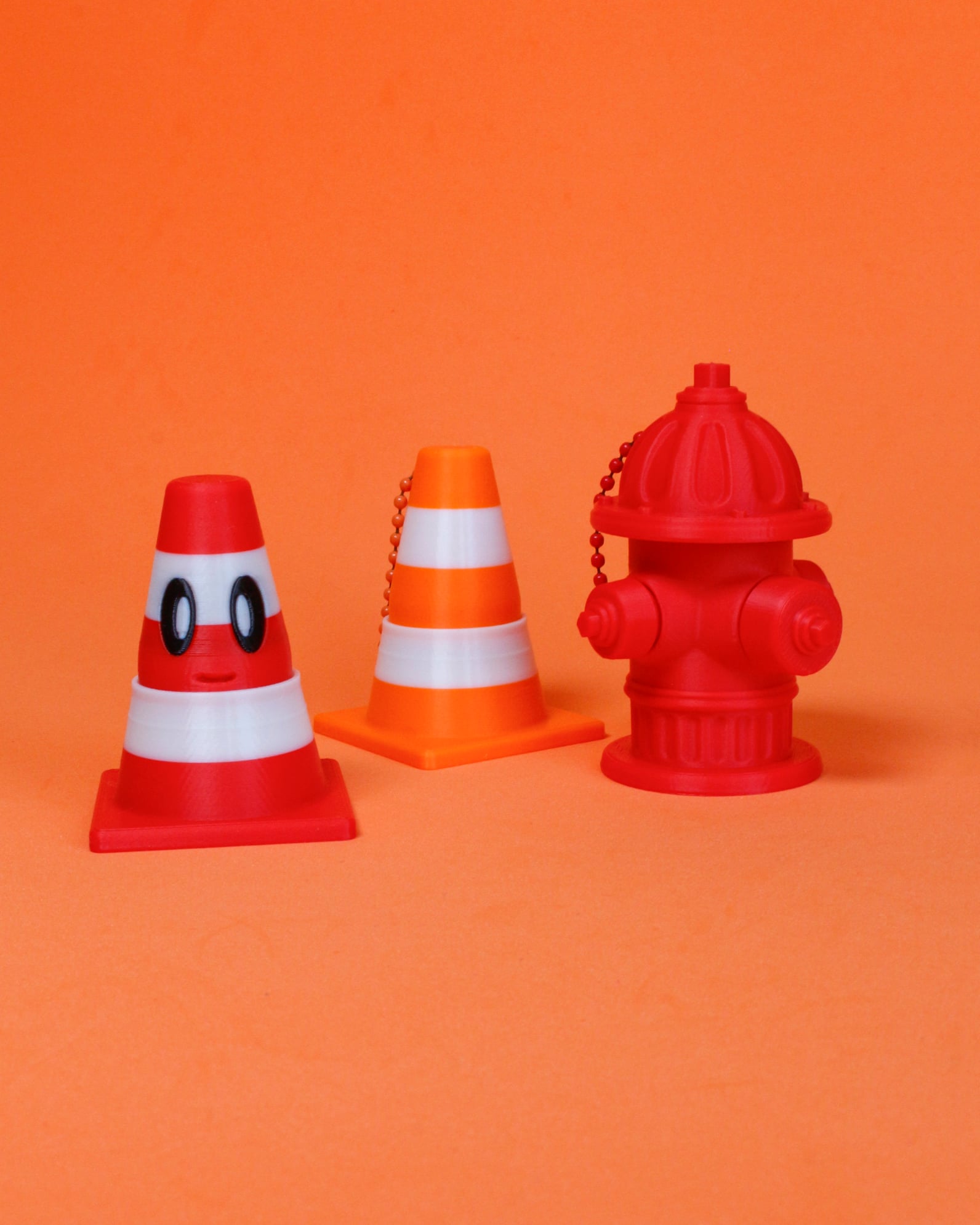 Traffic Cone Fidget Clicker - Keychain 3d model