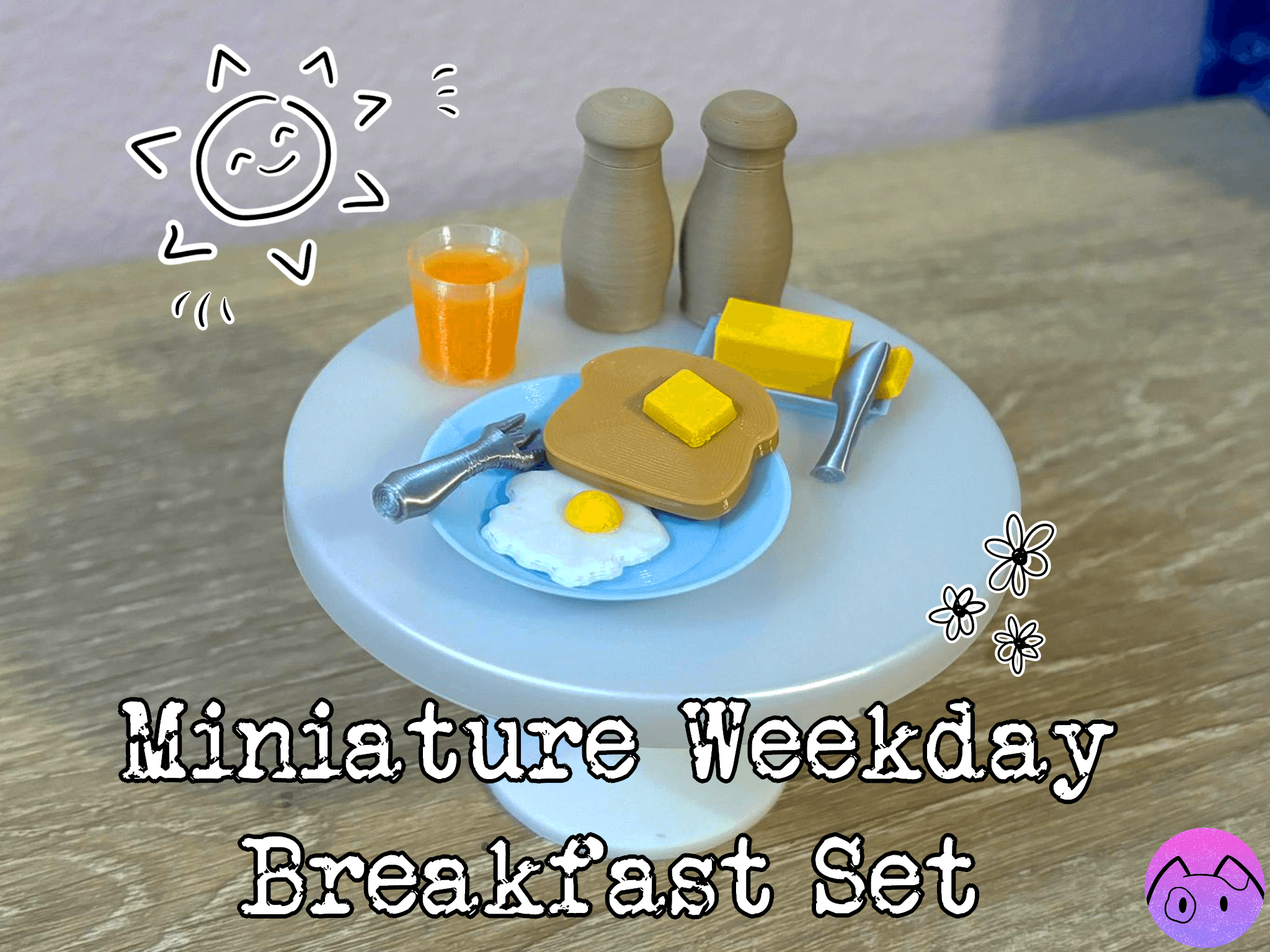 Miniature Weekday Breakfast Set 3d model