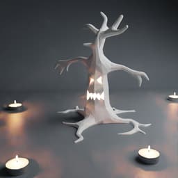 Spooky Halloween Tree Monster Tealight holder 3d model