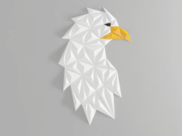 Geometric eagle (or crow) head wall art 3d model