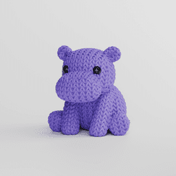 Knitted Hippo 3d model