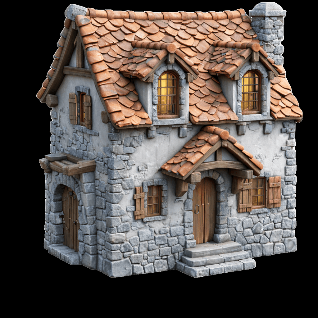 Charming_Stone_Cottag_Rpg_WorkShop3D 3d model