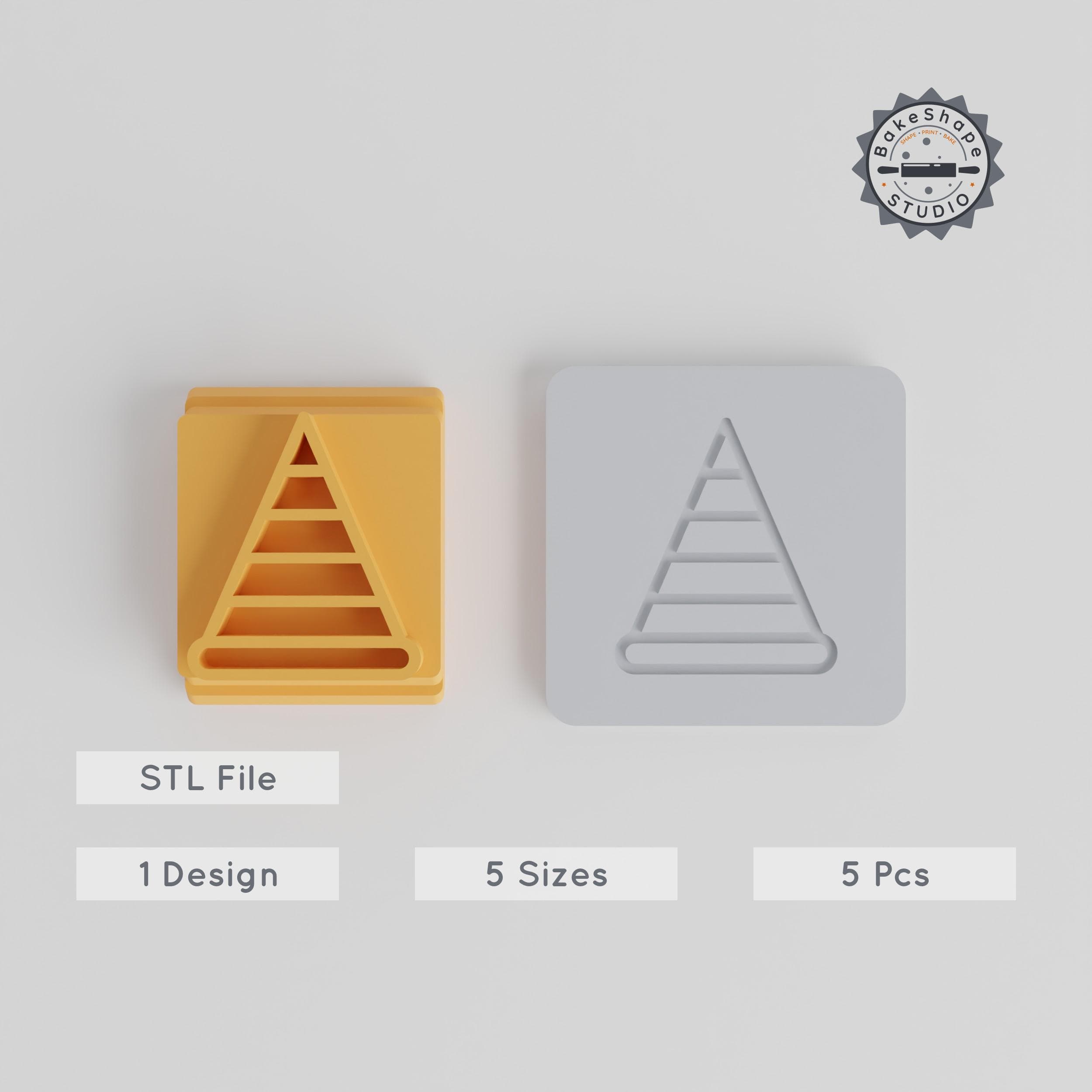 Birthday Cap Stamp Tile Bundle, 5 Designs & Sizes, Perfect for Clay, Cookies, Fondant, Soft Materials PRODUCT_4562 3d model