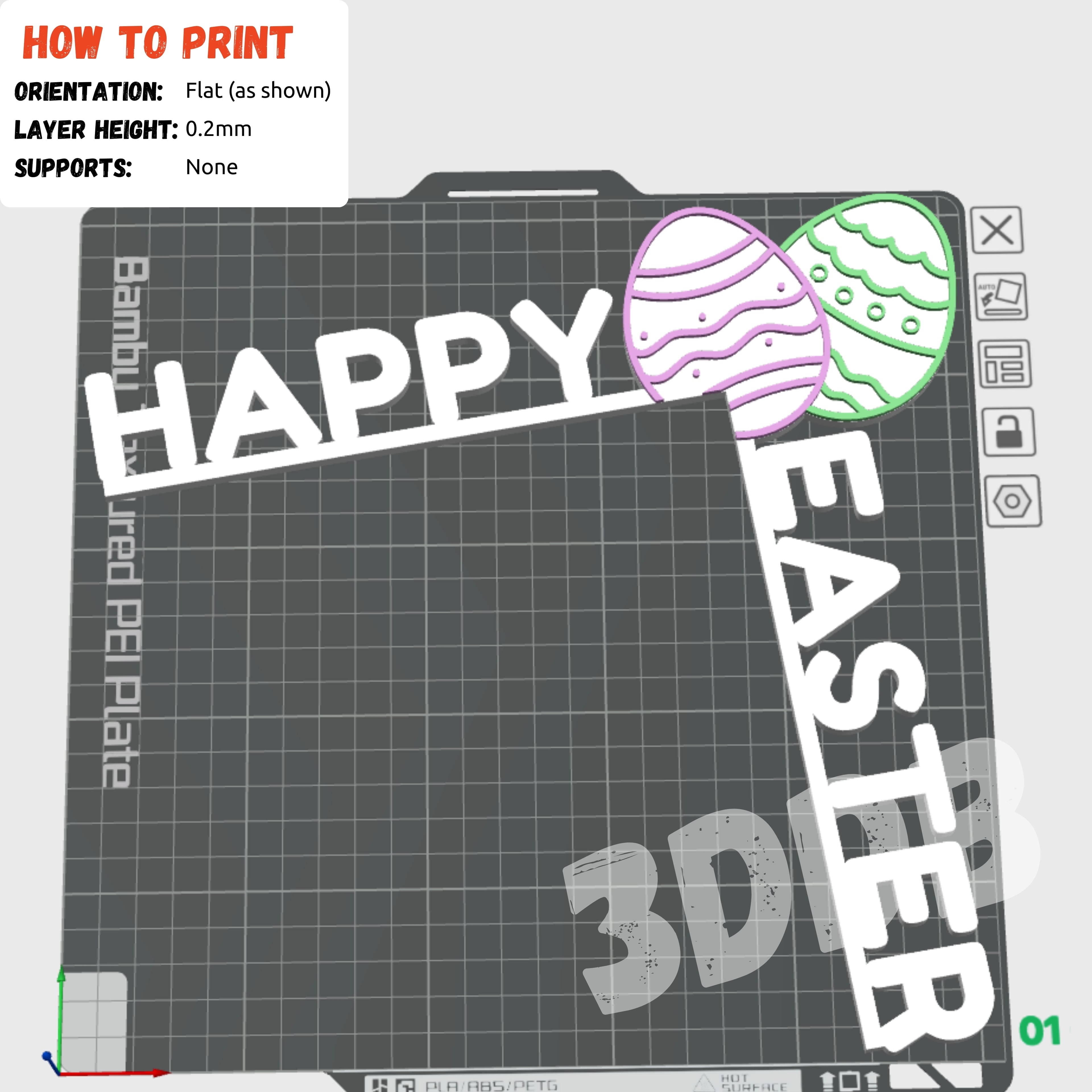 Happy Easter Door Topper 3d model