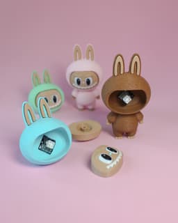 Labubu Fidget Clicker Keychain 3d model