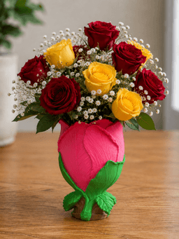 rose bud flower vase 3d model
