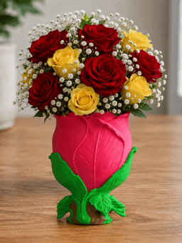 rose bud flower vase 3d model