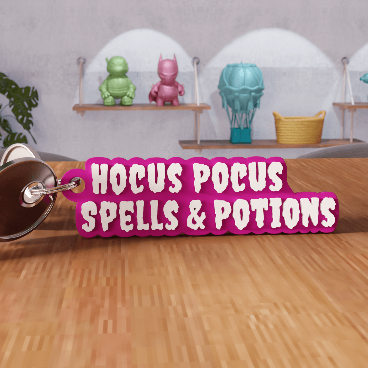 Halloween Hocus Pocus Spells Potions Keychain 3d model