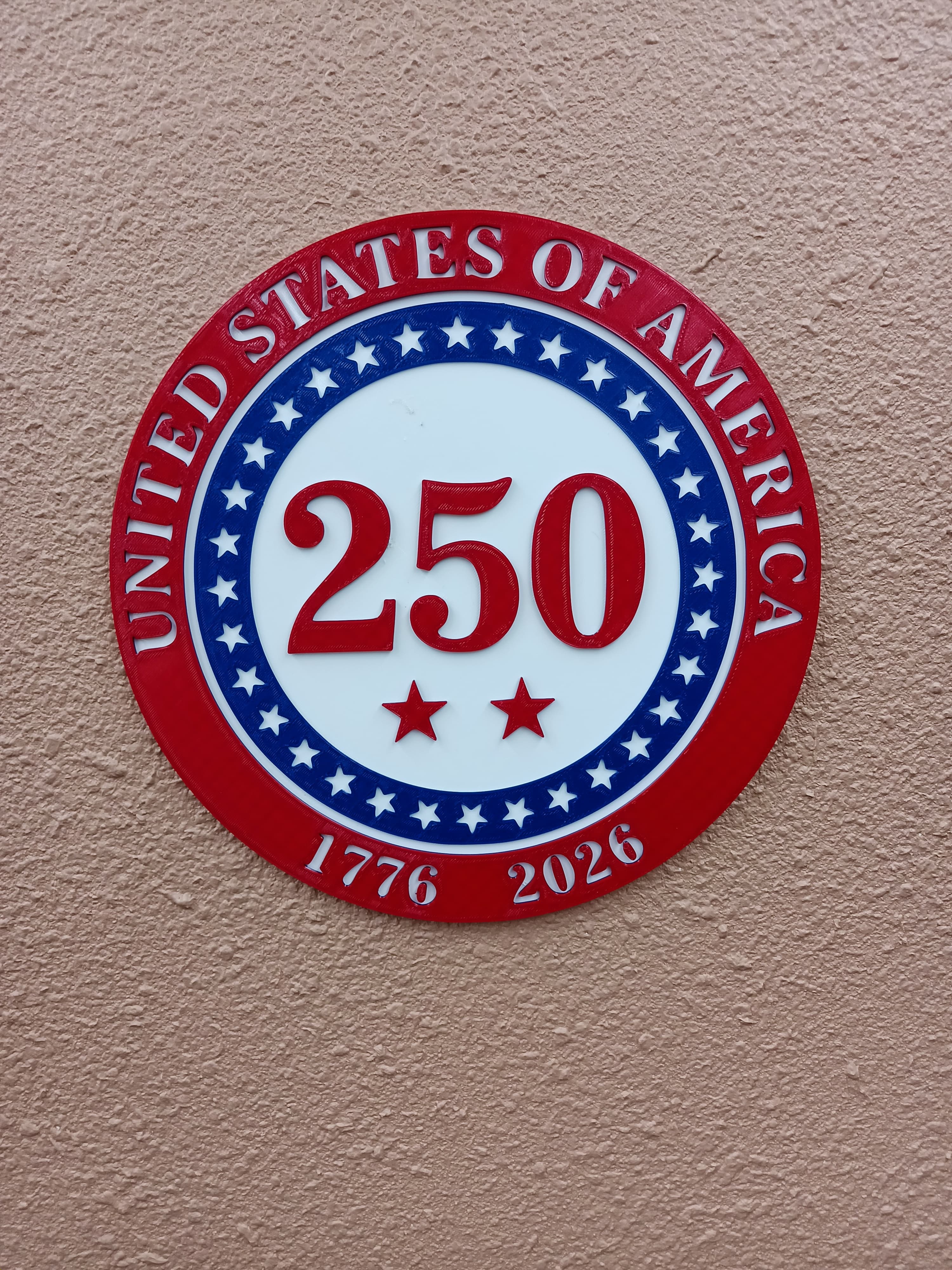 250th anniversary USA sign multi color 3d model