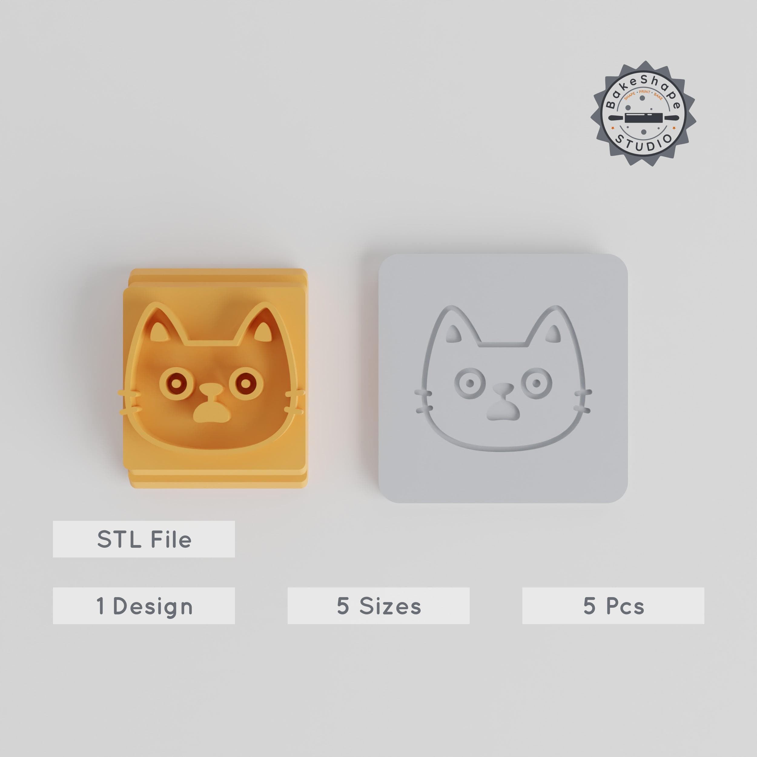 Surprised Face Stamp Tile Set, 5 Sizes, Perfect for Clay, Cookies & Fondant, Shocked Emotion Motif PRODUCT_2605 3d model