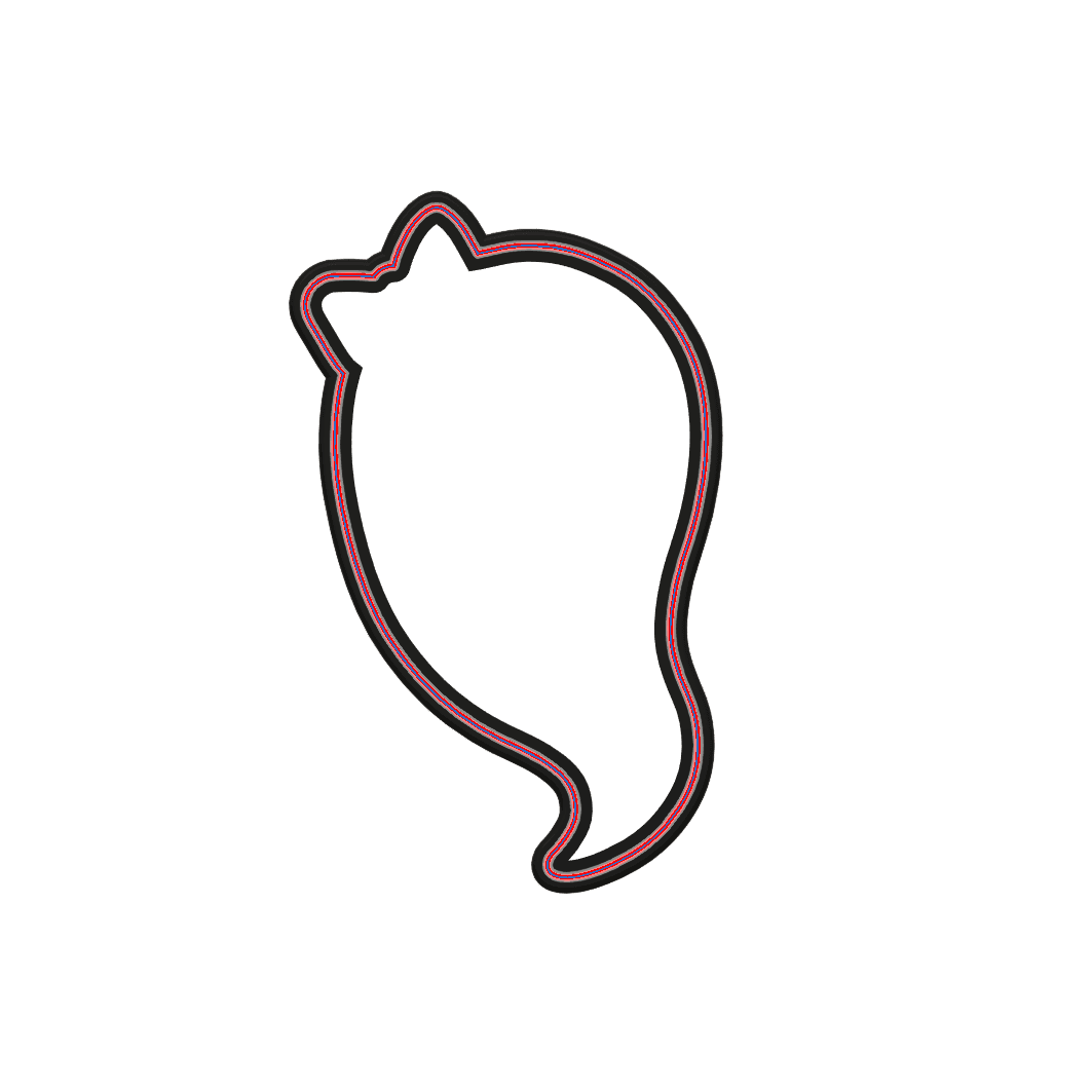 Cute Ghost with Bow Cookie Cutter STL File - 4 inches 3d model