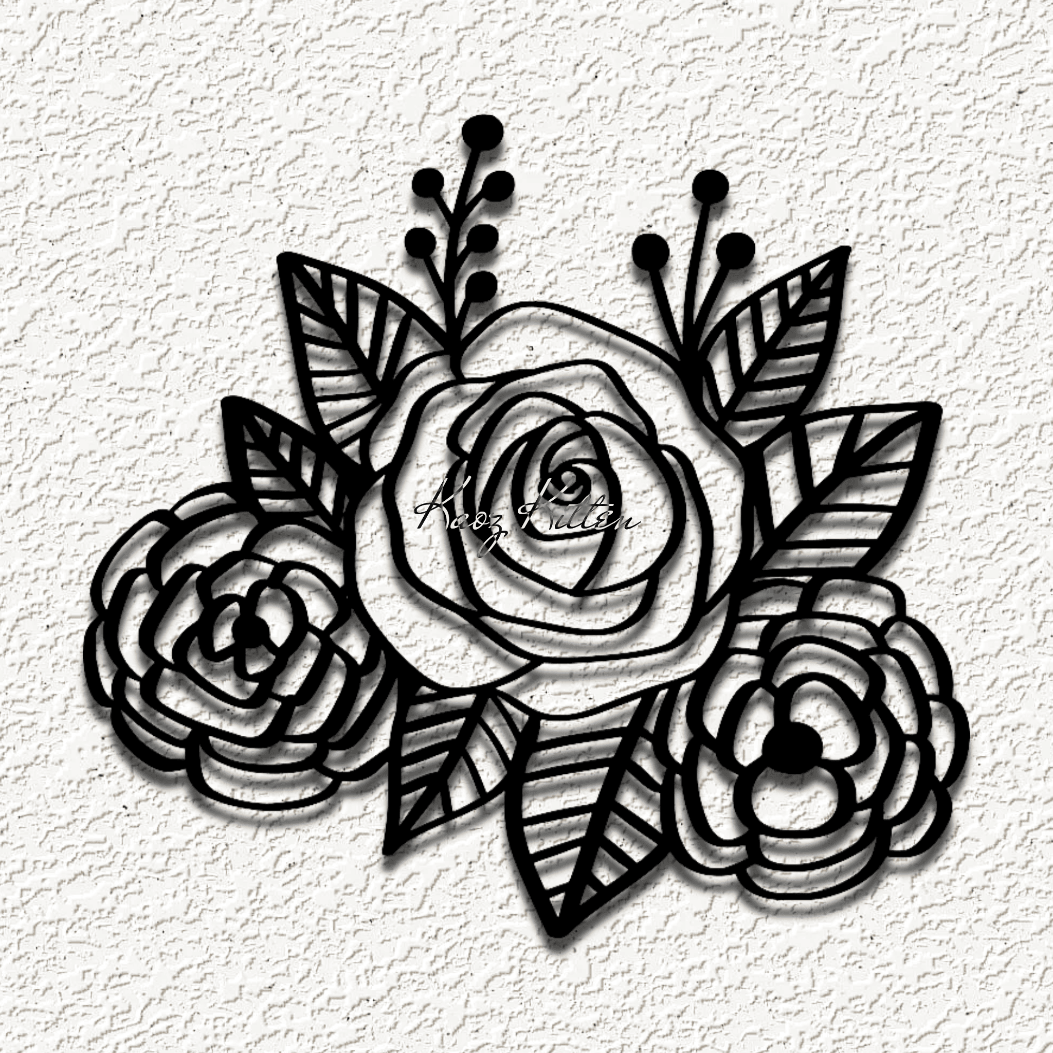 3 spring flowers WALL ART HOME DECOR 3d model