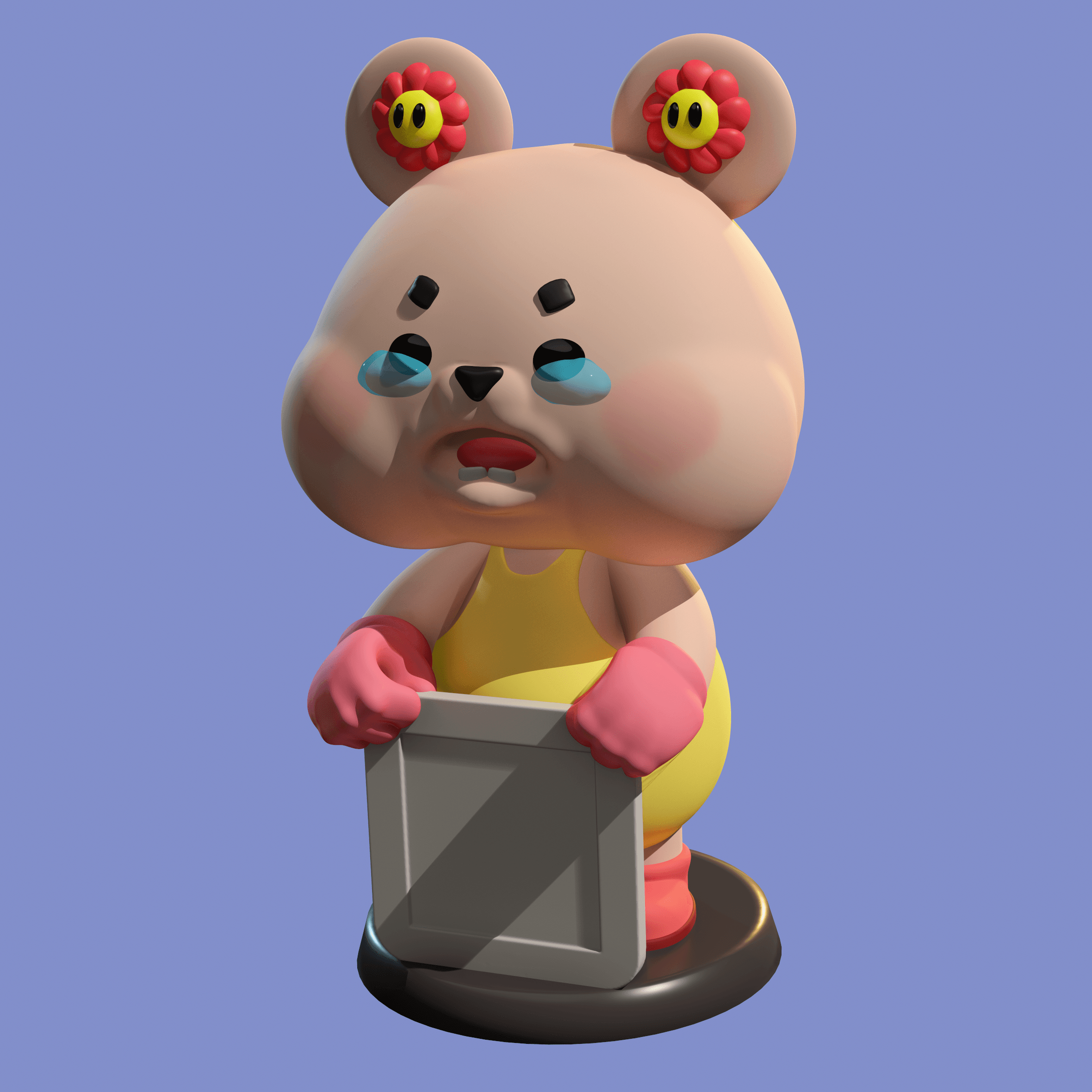 KEYCHAIN&QR CODE-BEAR "axiu".stl 3d model