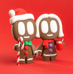 Gingerbread Blobs - Mini Modular Articulated Art Toy 3d model